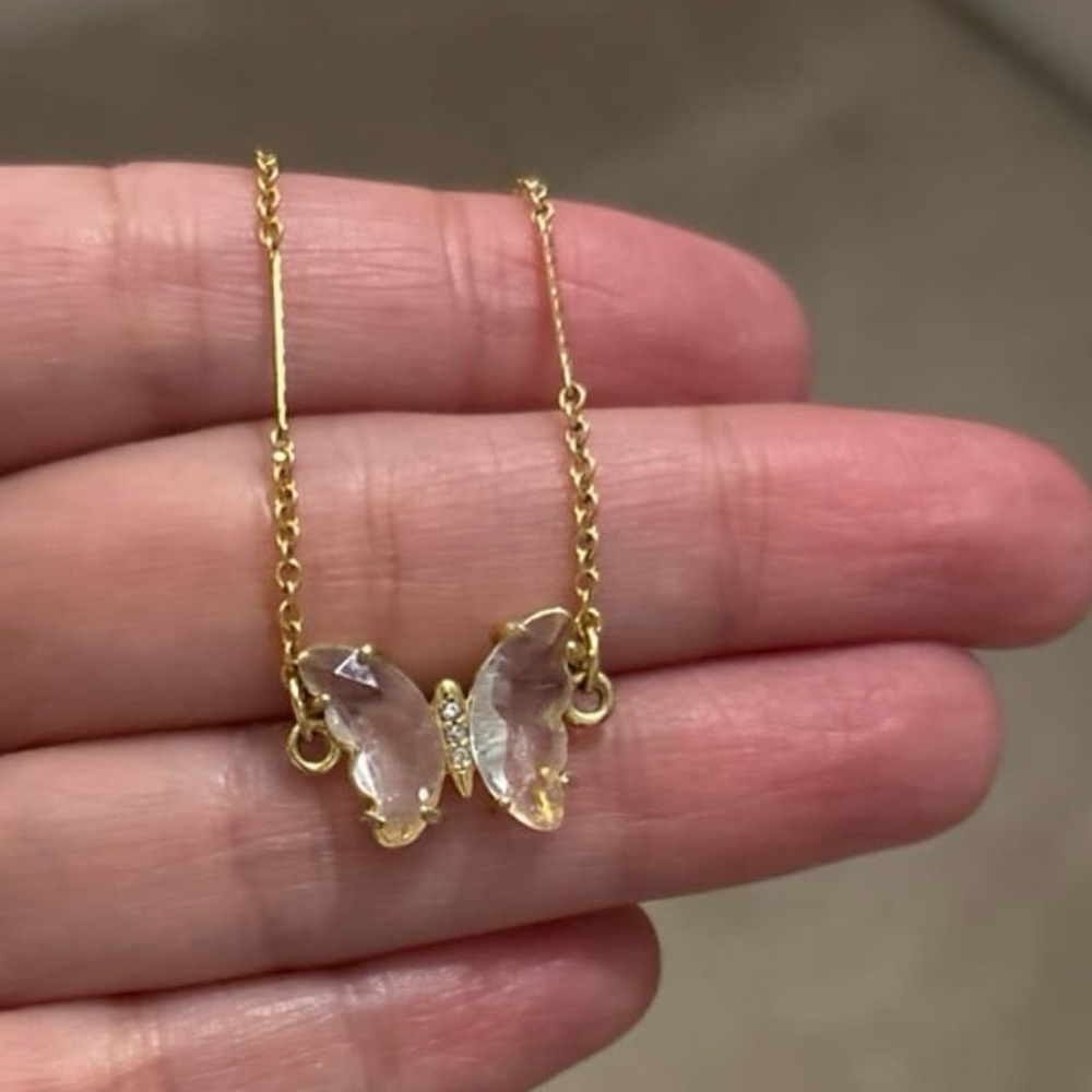 Elegant electric picks Gold Butterfly Pendant Necklace